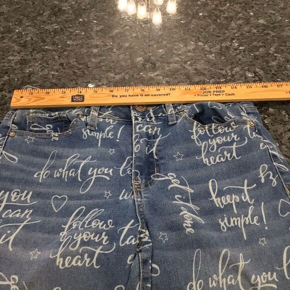Copperfield Women’s High Rise Ankle Skinny Jeans Script Print Size 6 - Picture 6 of 12